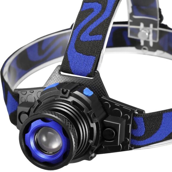 Tactical Headlight Rechargeable LED Headlamp + Batt + Charger - Picture 2 of 6